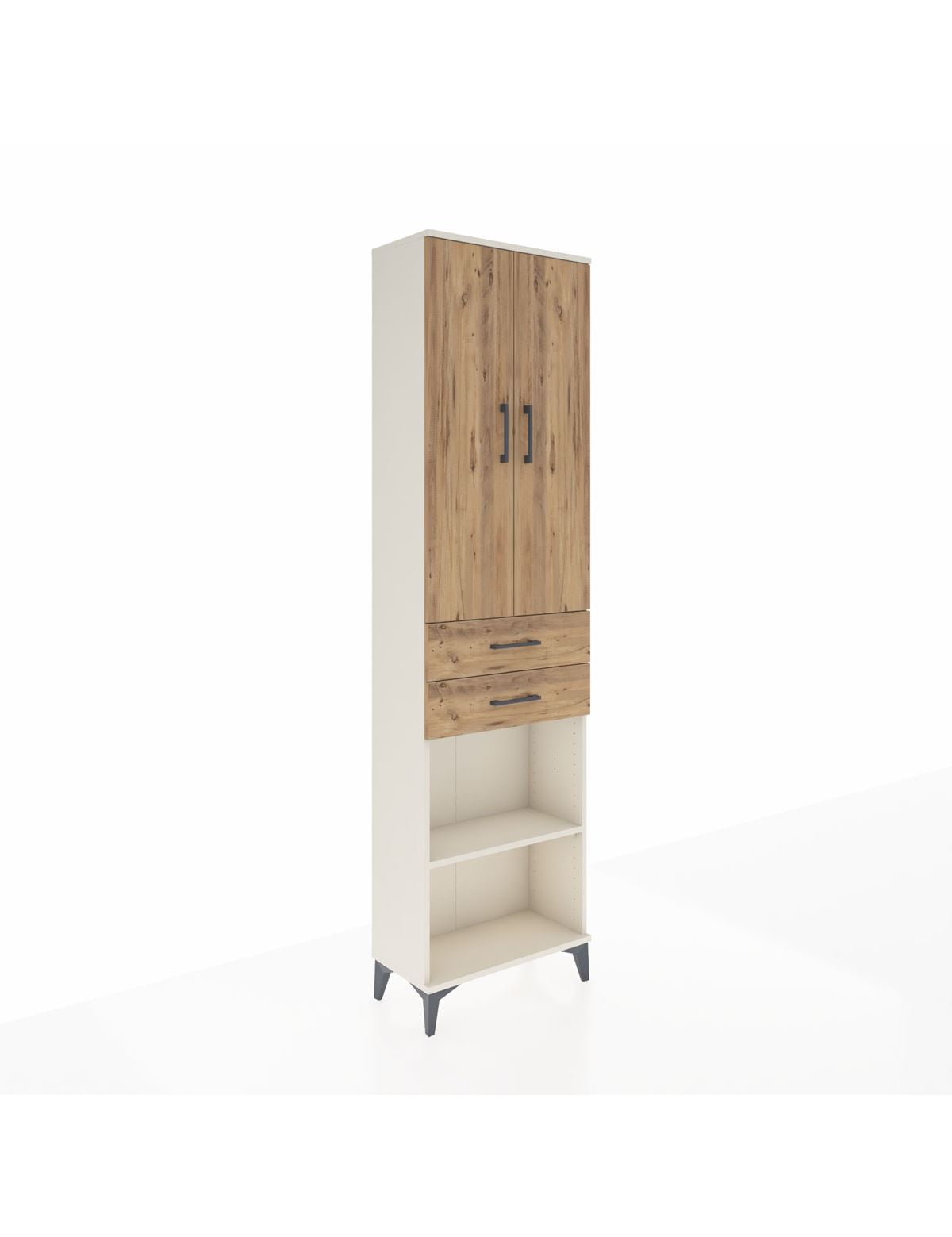 Arges Dolap 4 Raflı 2 Çekmeceli 2 Kapaklı 60x30x221 Aytaşı-Çam