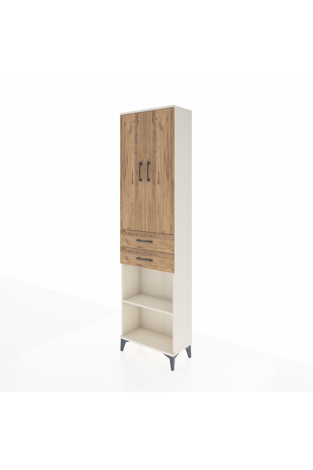 Arges Dolap 4 Raflı 2 Çekmeceli 2 Kapaklı 60x30x221 Aytaşı-Çam