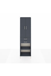 Arges Dolap 4 Raflı 2 Çekmeceli 2 Kapaklı 60x30x221 Antrasit-Antrasit