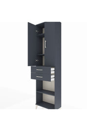 Arges Dolap 4 Raflı 2 Çekmeceli 2 Kapaklı 60x30x221 Antrasit-Antrasit