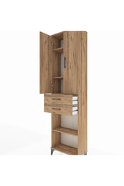 Arges Dolap 4 Raflı 2 Çekmeceli 2 Kapaklı 60x30x221 Çam-Çam