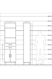 Arges Dolap 4 Raflı 2 Çekmeceli 2 Kapaklı 60x30x221 Aytaşı-Çam