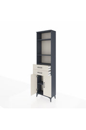 Arges Dolap 4 Raflı 2 Çekmeceli 2 Kapaklı 60x30x221 Antrasit-Aytaşı