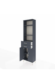 Arges Dolap 4 Raflı 2 Çekmeceli 2 Kapaklı 60x30x221 Antrasit-Antrasit