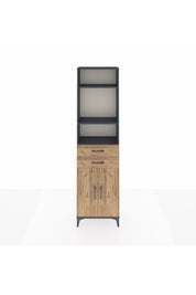 Arges Dolap 4 Raflı 2 Çekmeceli 2 Kapaklı 60x30x221 Antrasit-Çam