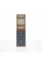 Arges Dolap 4 Raflı 2 Çekmeceli 2 Kapaklı 60x30x221 Çam-Antrasit