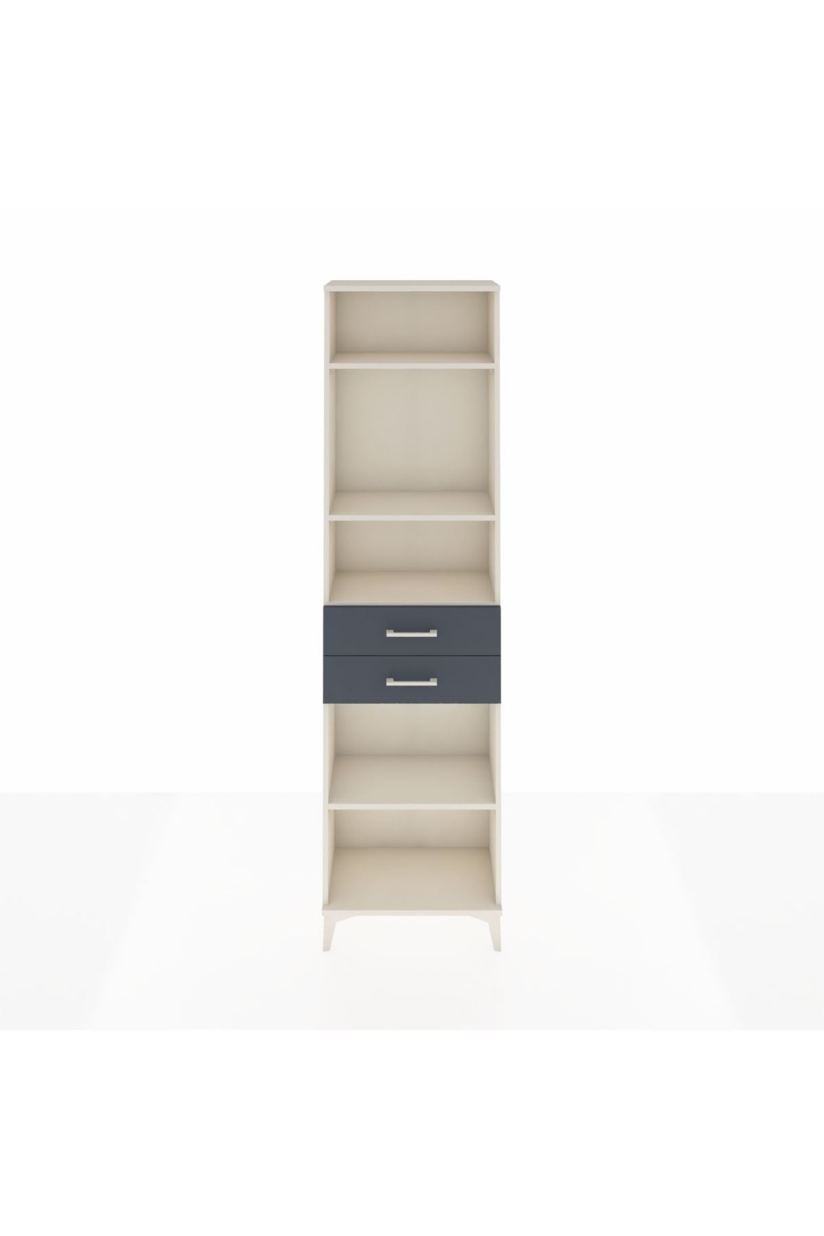 Arges Dolap 4 Raflı 2 Çekmeceli 60x30x221 Aytaşı-Antrasit