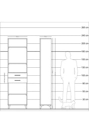 Arges Dolap 4 Raflı 2 Çekmeceli 60x30x221 Aytaşı-Antrasit