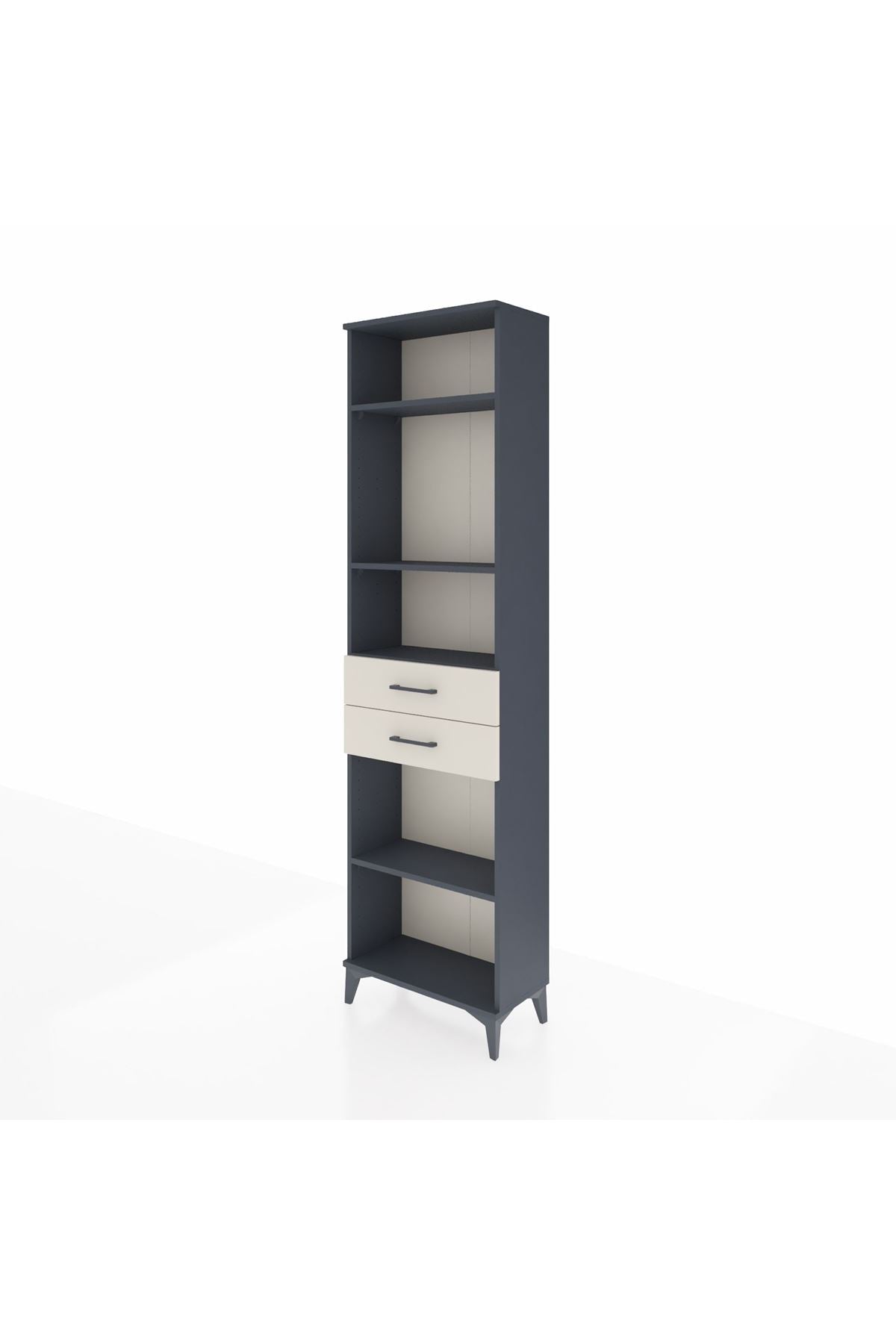 Arges Dolap 4 Raflı 2 Çekmeceli 60x30x221 Antrasit-Aytaşı