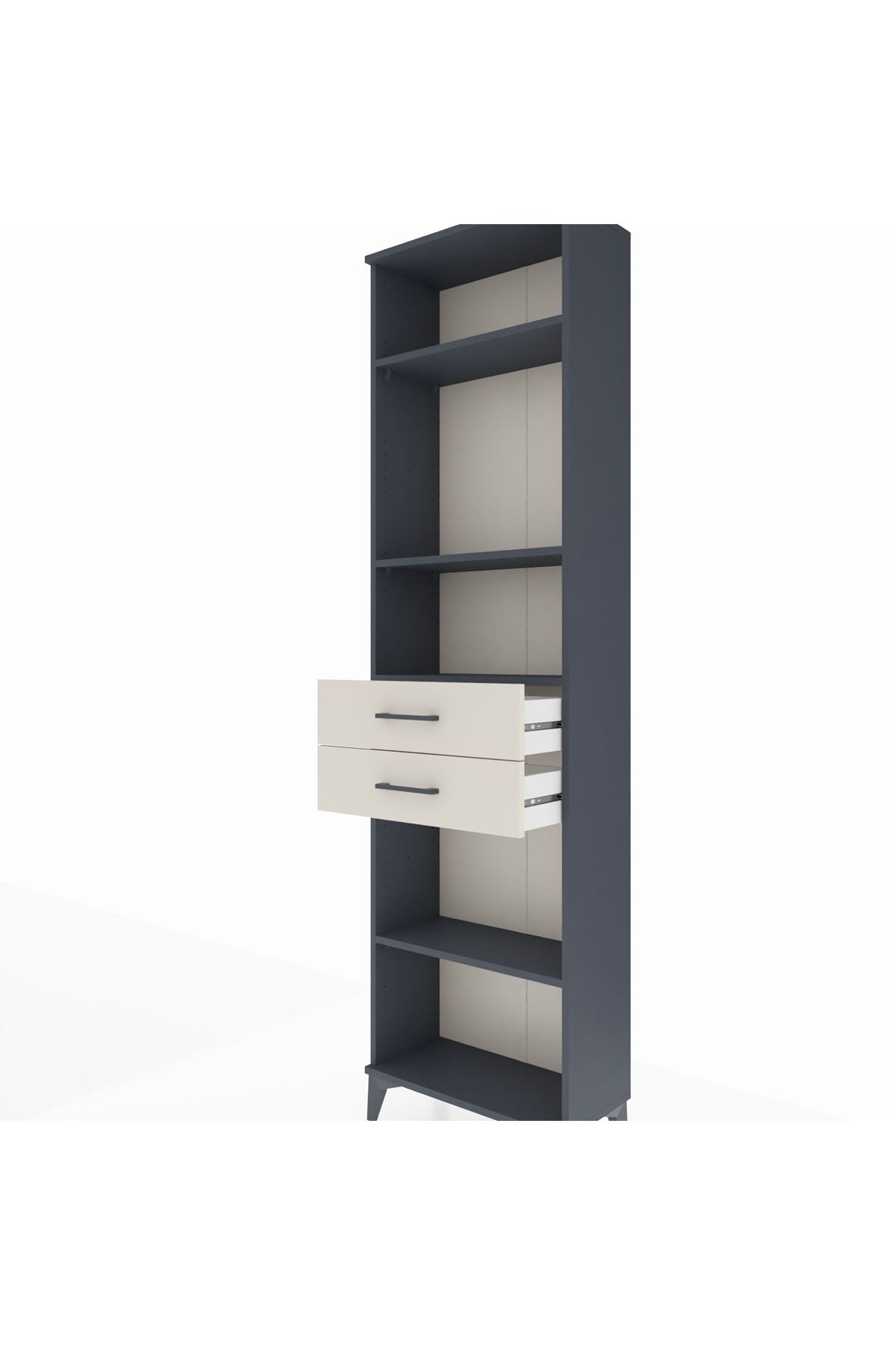 Arges Dolap 4 Raflı 2 Çekmeceli 60x30x221 Antrasit-Aytaşı