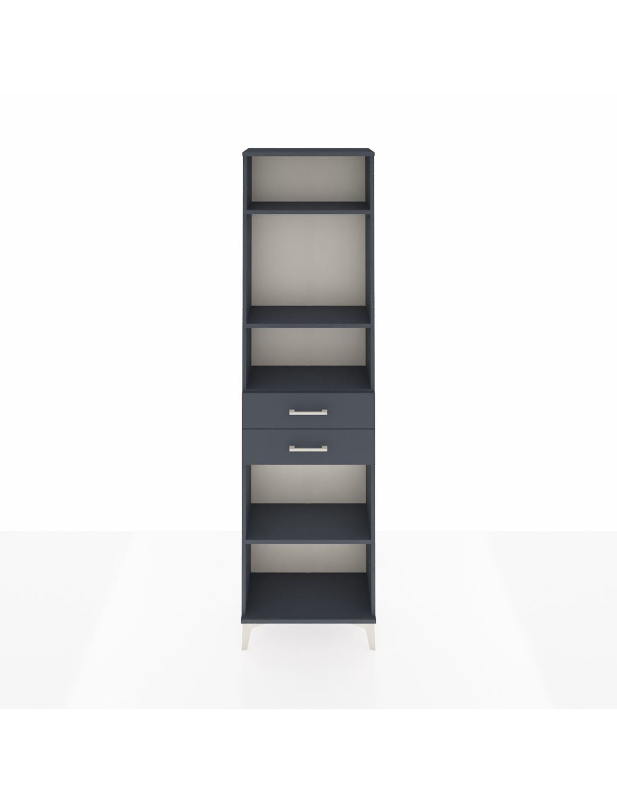 Arges Dolap 4 Raflı 2 Çekmeceli 60x30x221 Antrasit-Antrasit