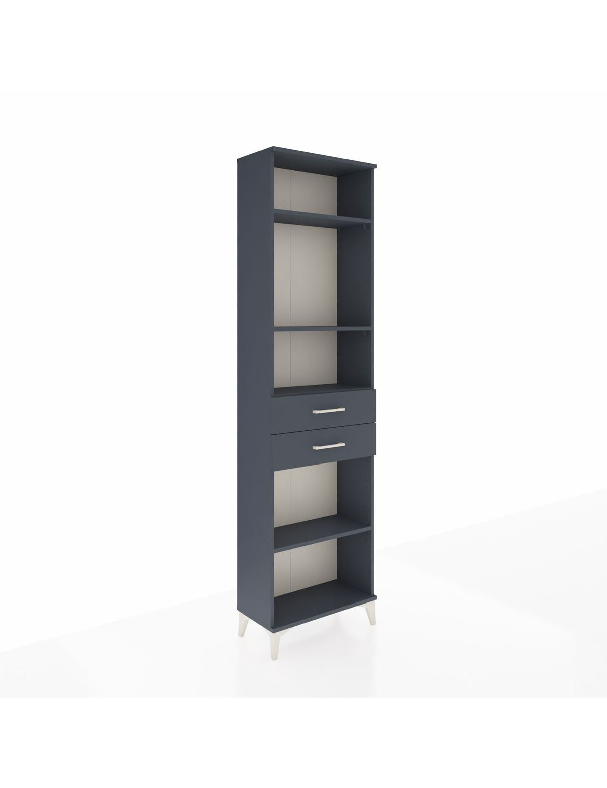 Arges Dolap 4 Raflı 2 Çekmeceli 60x30x221 Antrasit-Antrasit