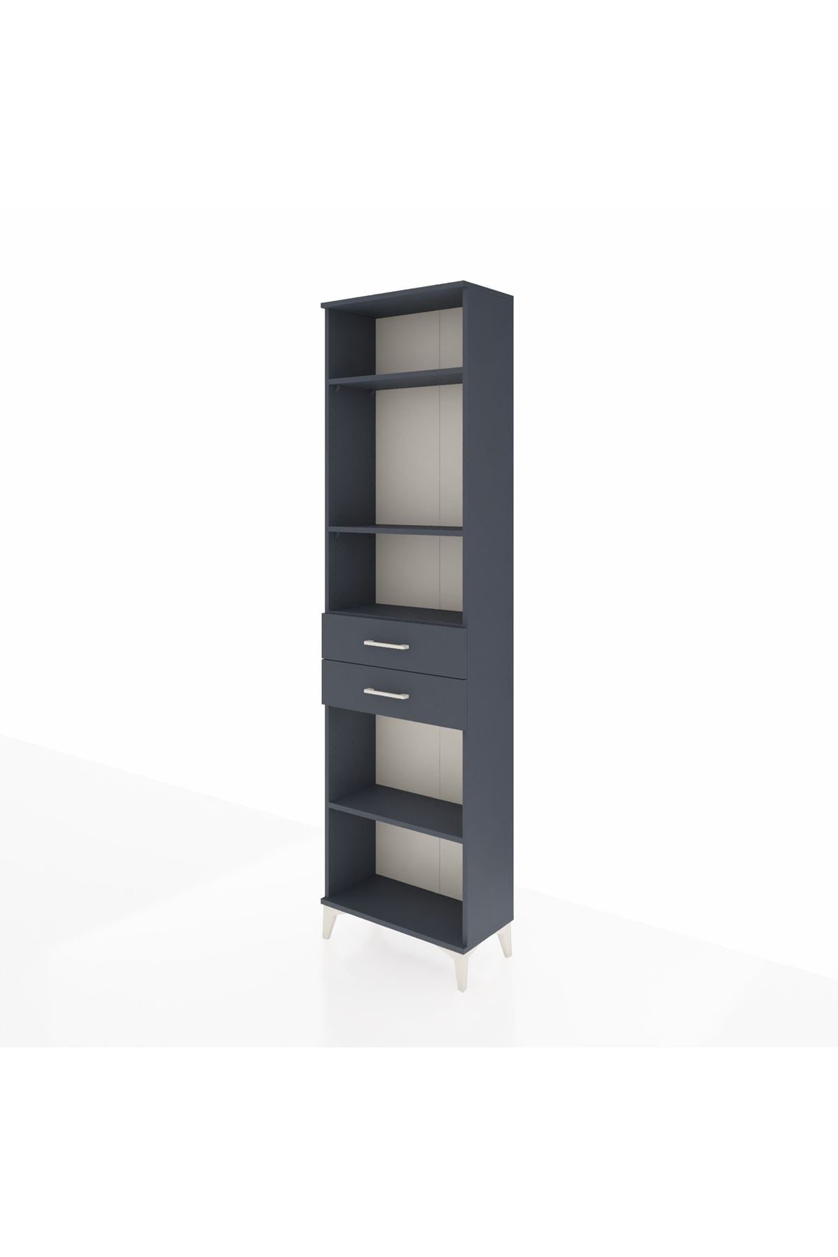 Arges Dolap 4 Raflı 2 Çekmeceli 60x30x221 Antrasit-Antrasit