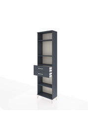 Arges Dolap 4 Raflı 2 Çekmeceli 60x30x221 Antrasit-Antrasit