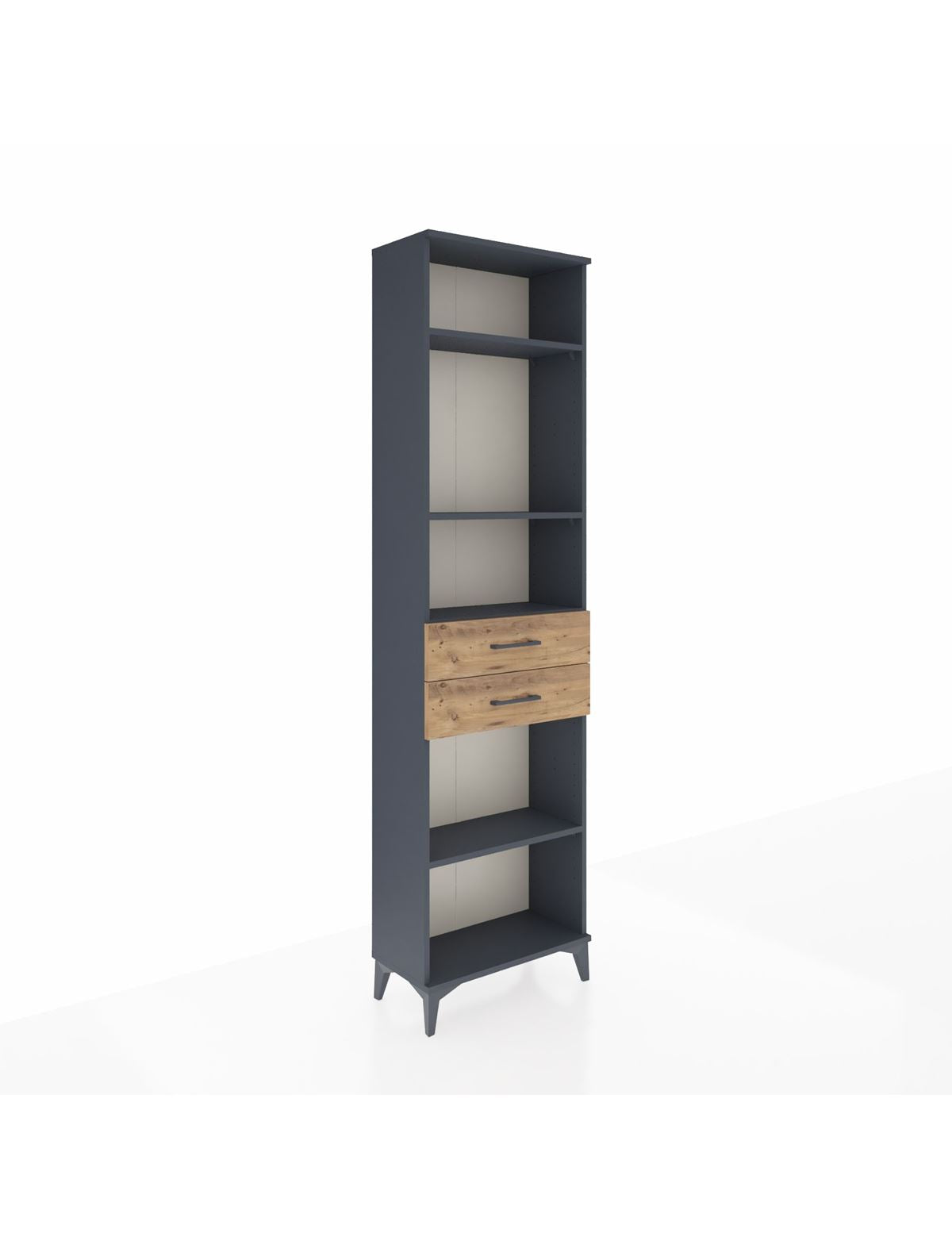 Arges Dolap 4 Raflı 2 Çekmeceli 60x30x221 Antrasit-Çam