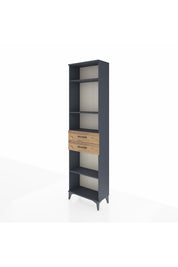 Arges Dolap 4 Raflı 2 Çekmeceli 60x30x221 Antrasit-Çam