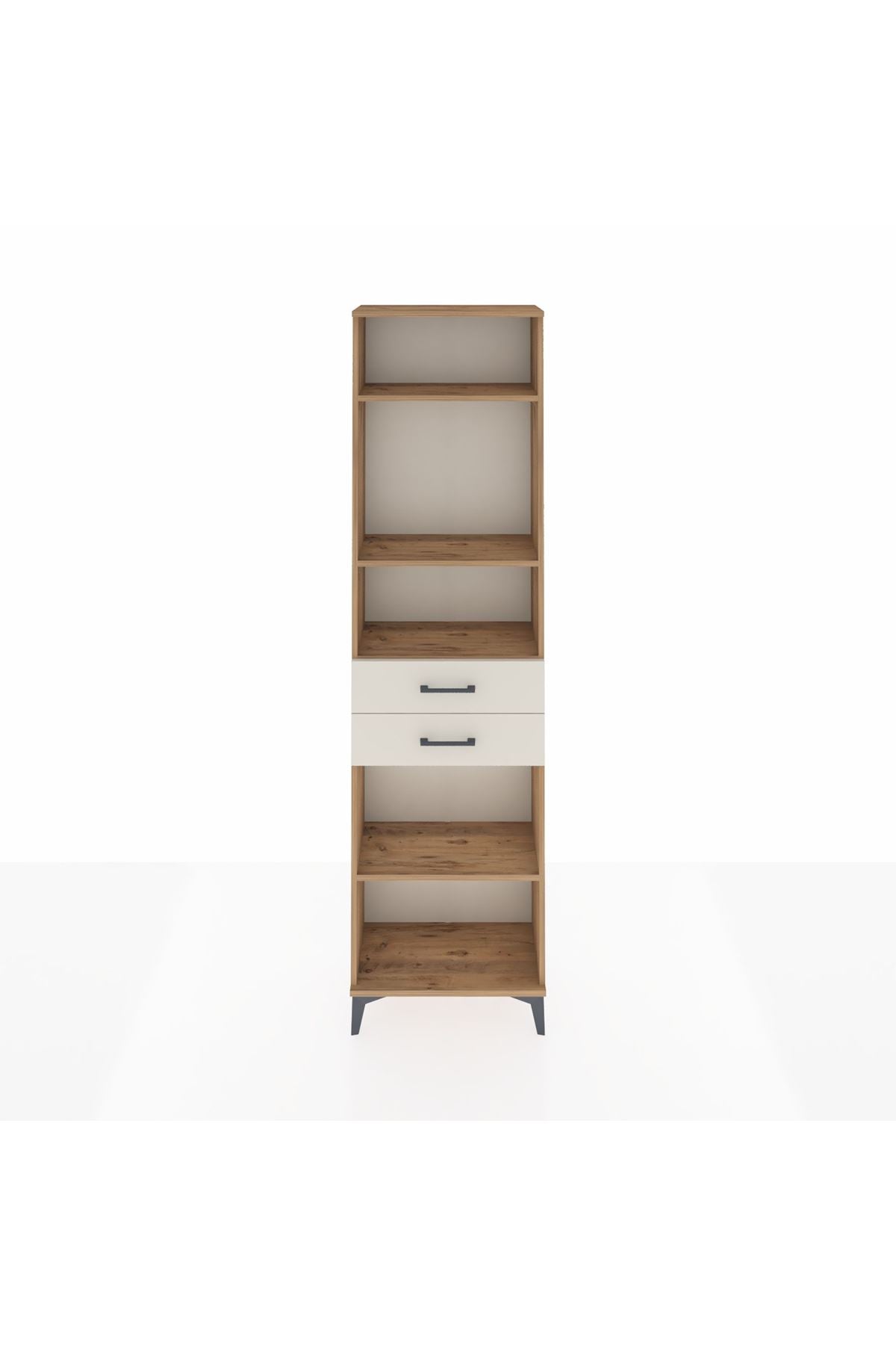 Arges Dolap 4 Raflı 2 Çekmeceli 60x30x221 Çam-Aytaşı