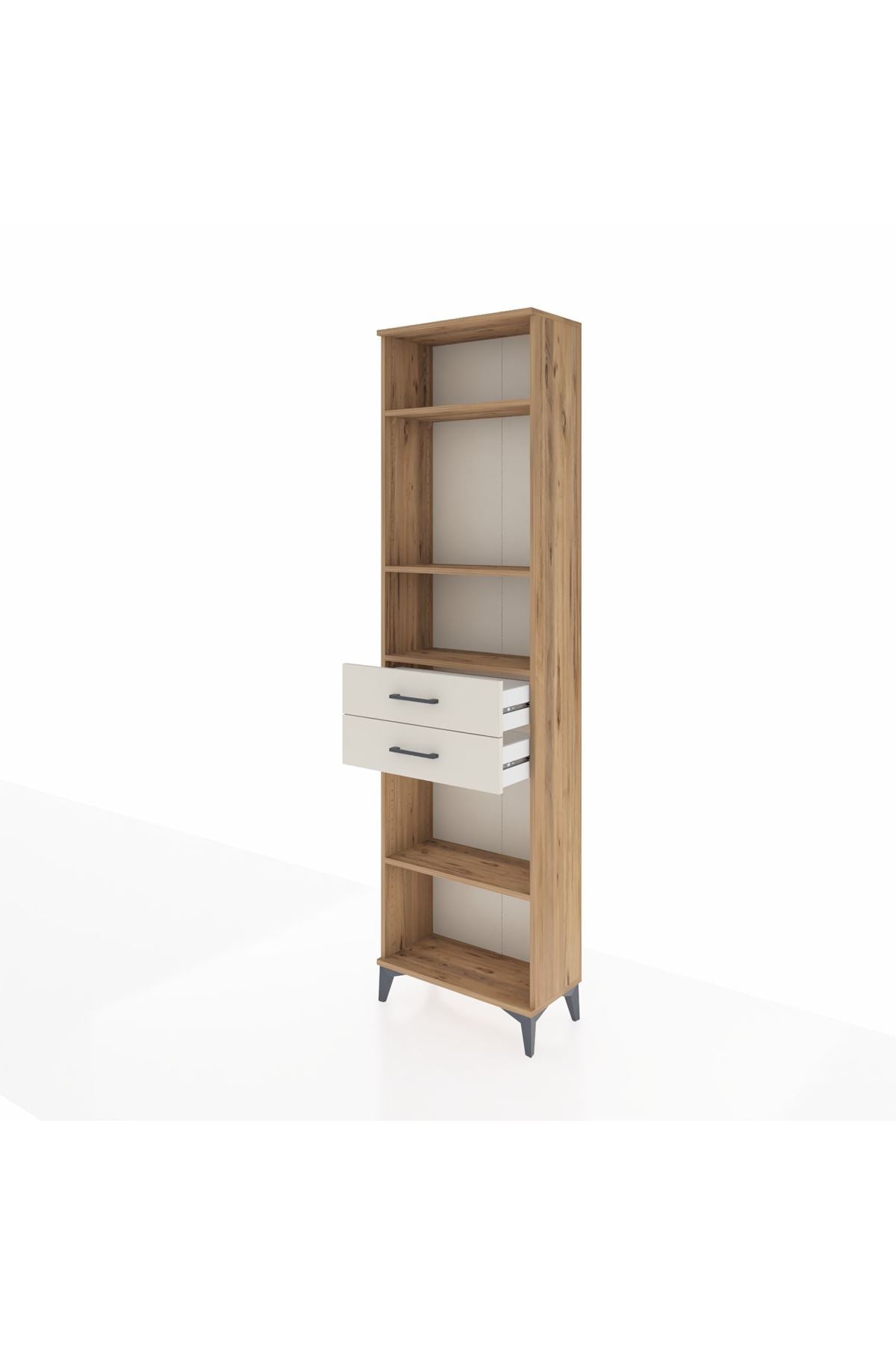 Arges Dolap 4 Raflı 2 Çekmeceli 60x30x221 Çam-Aytaşı