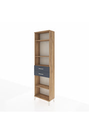 Arges Dolap 4 Raflı 2 Çekmeceli 60x30x221 Çam-Antrasit