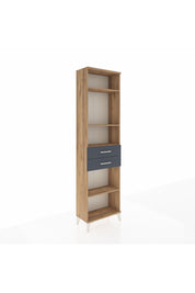 Arges Dolap 4 Raflı 2 Çekmeceli 60x30x221 Çam-Antrasit