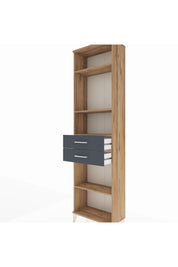 Arges Dolap 4 Raflı 2 Çekmeceli 60x30x221 Çam-Antrasit