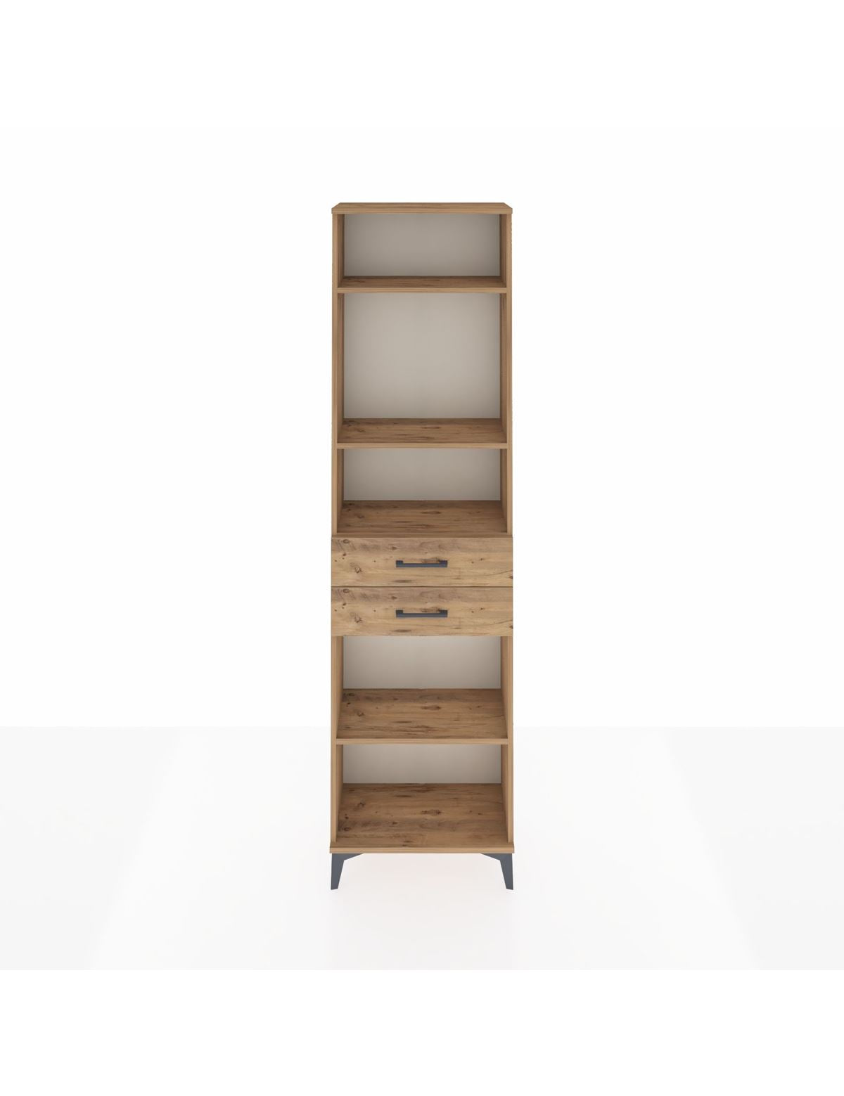 Arges Dolap 4 Raflı 2 Çekmeceli 60x30x221 Çam-Çam