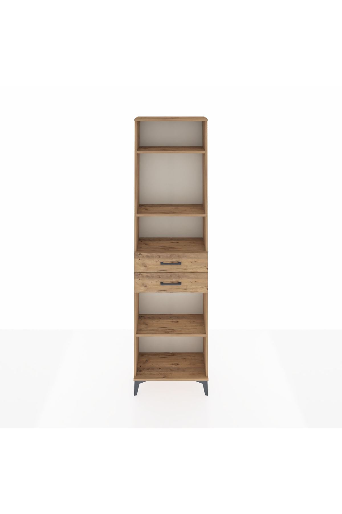 Arges Dolap 4 Raflı 2 Çekmeceli 60x30x221 Çam-Çam