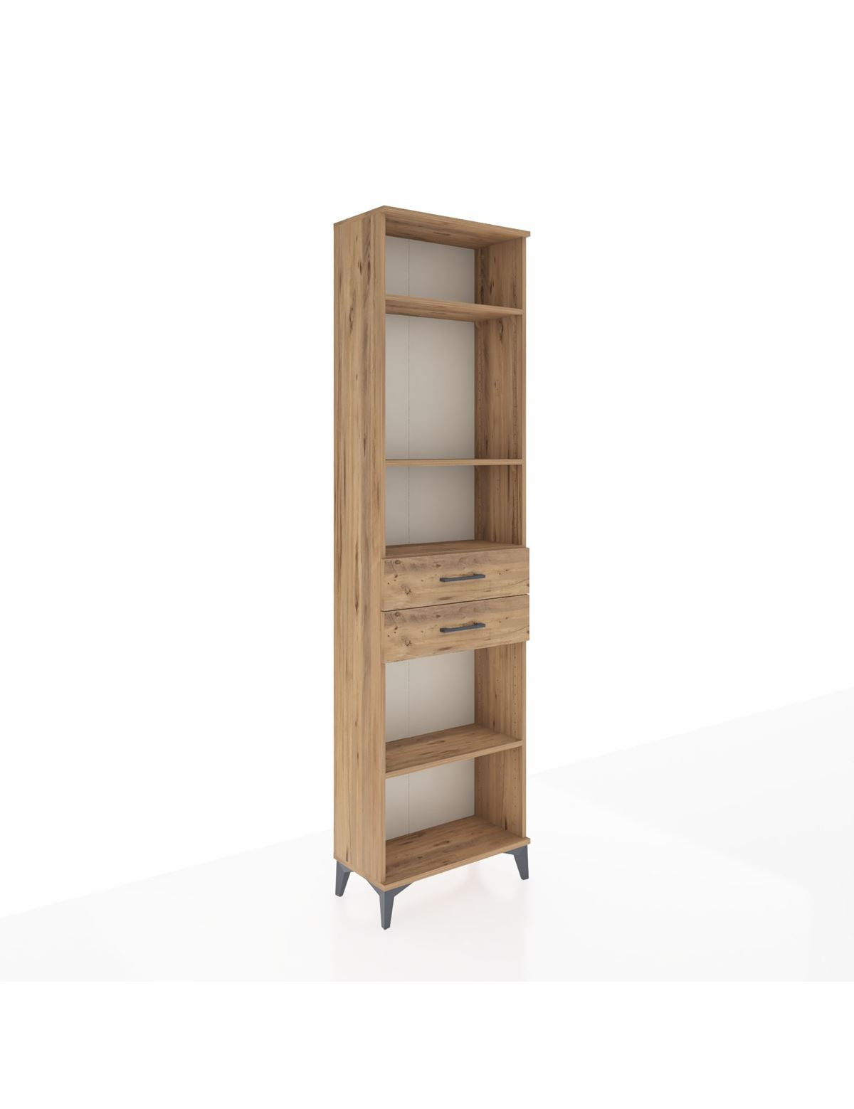 Arges Dolap 4 Raflı 2 Çekmeceli 60x30x221 Çam-Çam