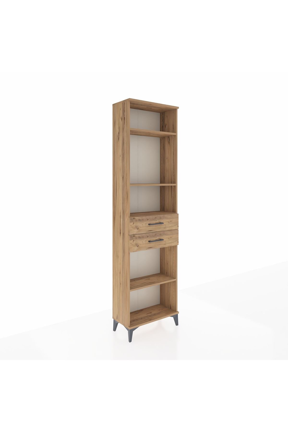 Arges Dolap 4 Raflı 2 Çekmeceli 60x30x221 Çam-Çam