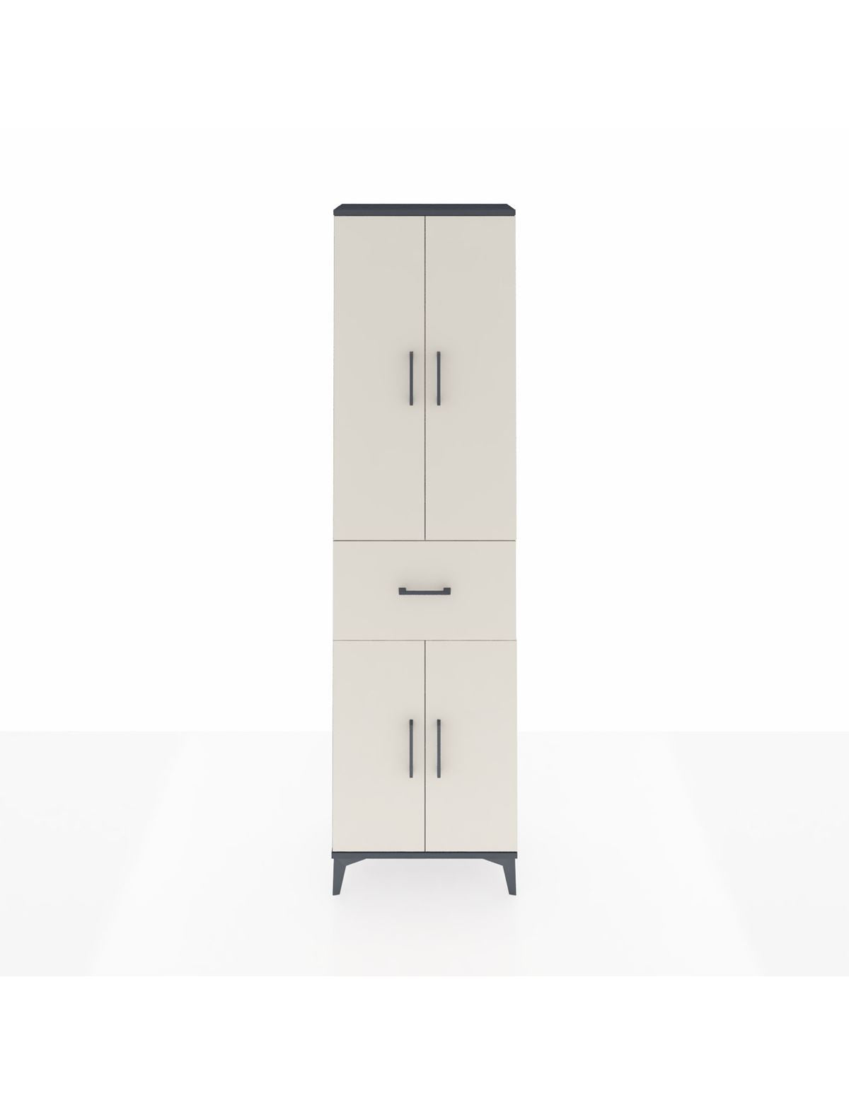 Arges Dolap 2 Raflı Tek Çekmeceli Tek Askılı 60x30x221 Antrasit-Aytaşı