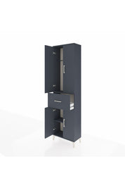 Arges Dolap 2 Raflı Tek Çekmeceli Tek Askılı 60x30x221 Antrasit-Antrasit