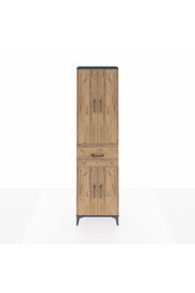 Arges Dolap 2 Raflı Tek Çekmeceli Tek Askılı 60x30x221 Antrasit-Çam