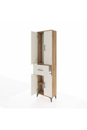 Arges Dolap 2 Raflı Tek Çekmeceli Tek Askılı 60x30x221 Çam-Aytaşı