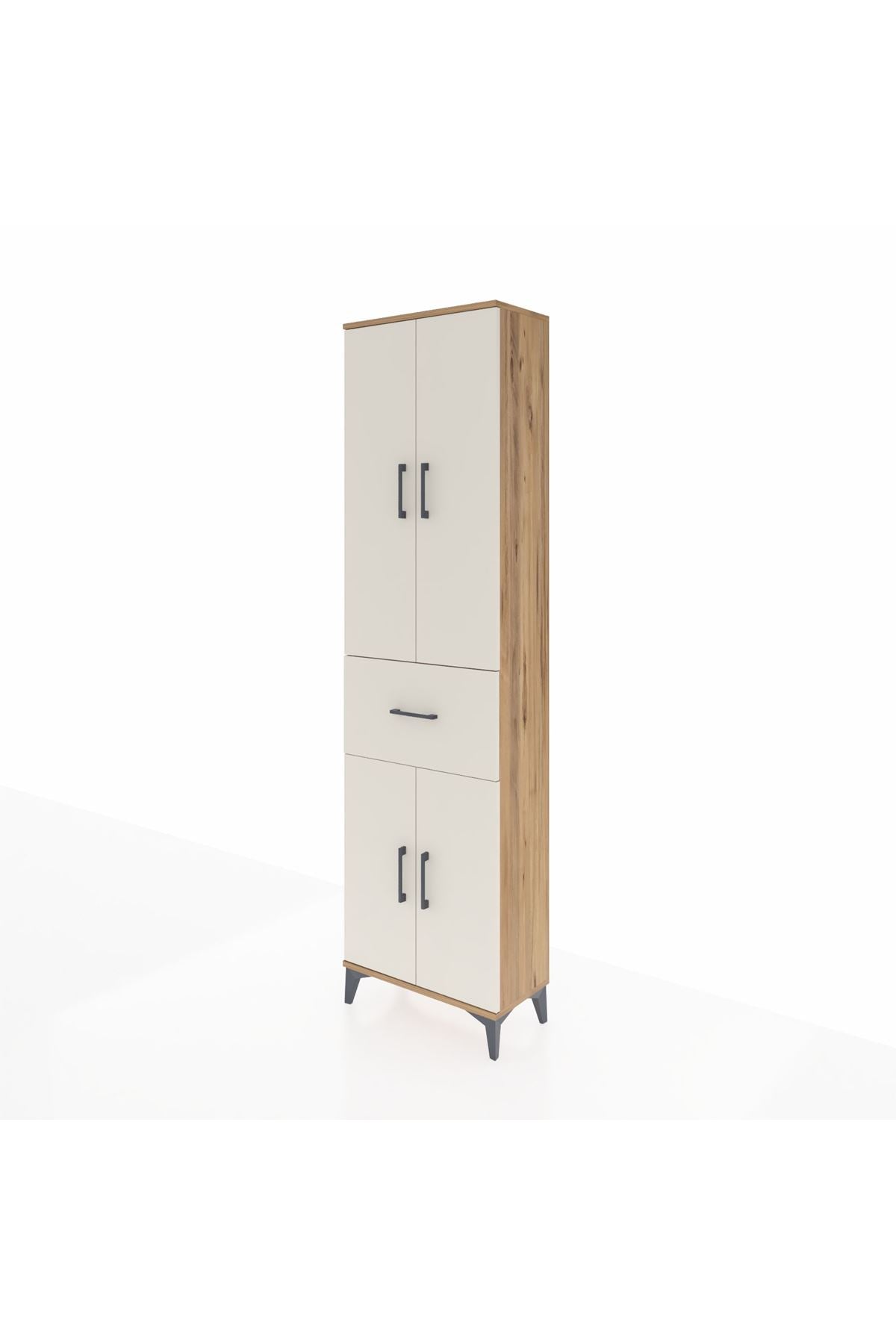 Arges Dolap 2 Raflı Tek Çekmeceli Tek Askılı 60x30x221 Çam-Aytaşı