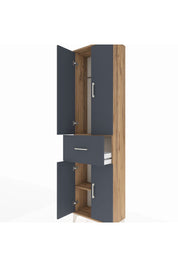 Arges Dolap 2 Raflı Tek Çekmeceli Tek Askılı 60x30x221 Çam-Antrasit