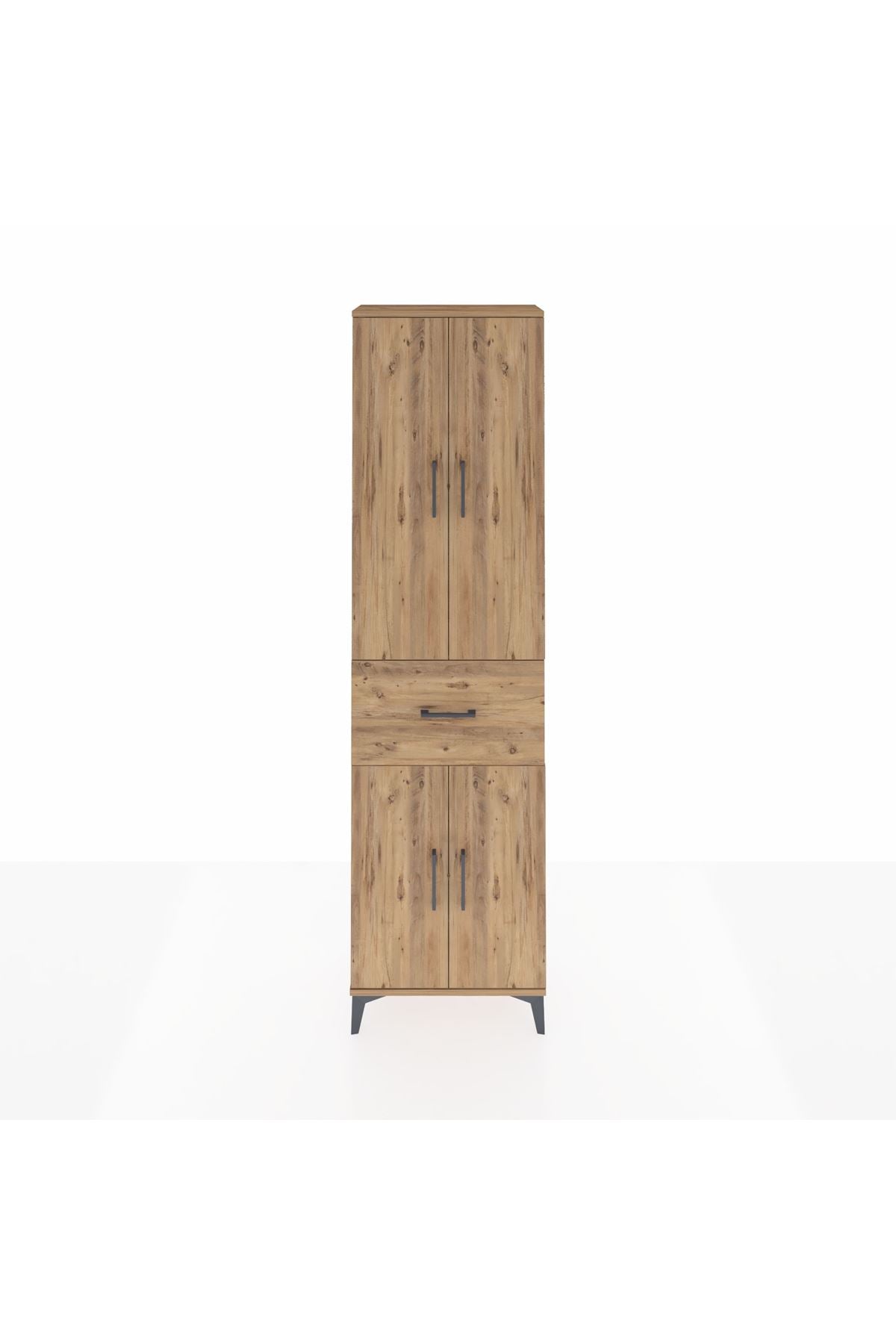 Arges Dolap 2 Raflı Tek Çekmeceli Tek Askılı 60x30x221 Çam-Çam