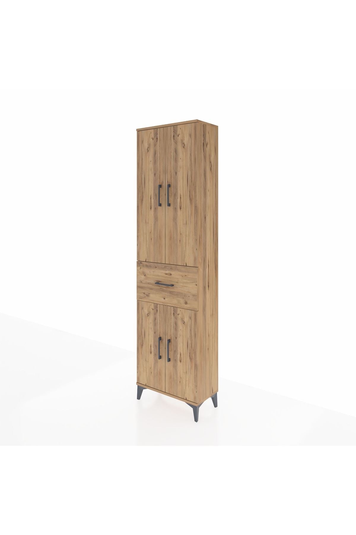 Arges Dolap 2 Raflı Tek Çekmeceli Tek Askılı 60x30x221 Çam-Çam