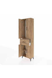 Arges Dolap 2 Raflı Tek Çekmeceli Tek Askılı 60x30x221 Çam-Çam