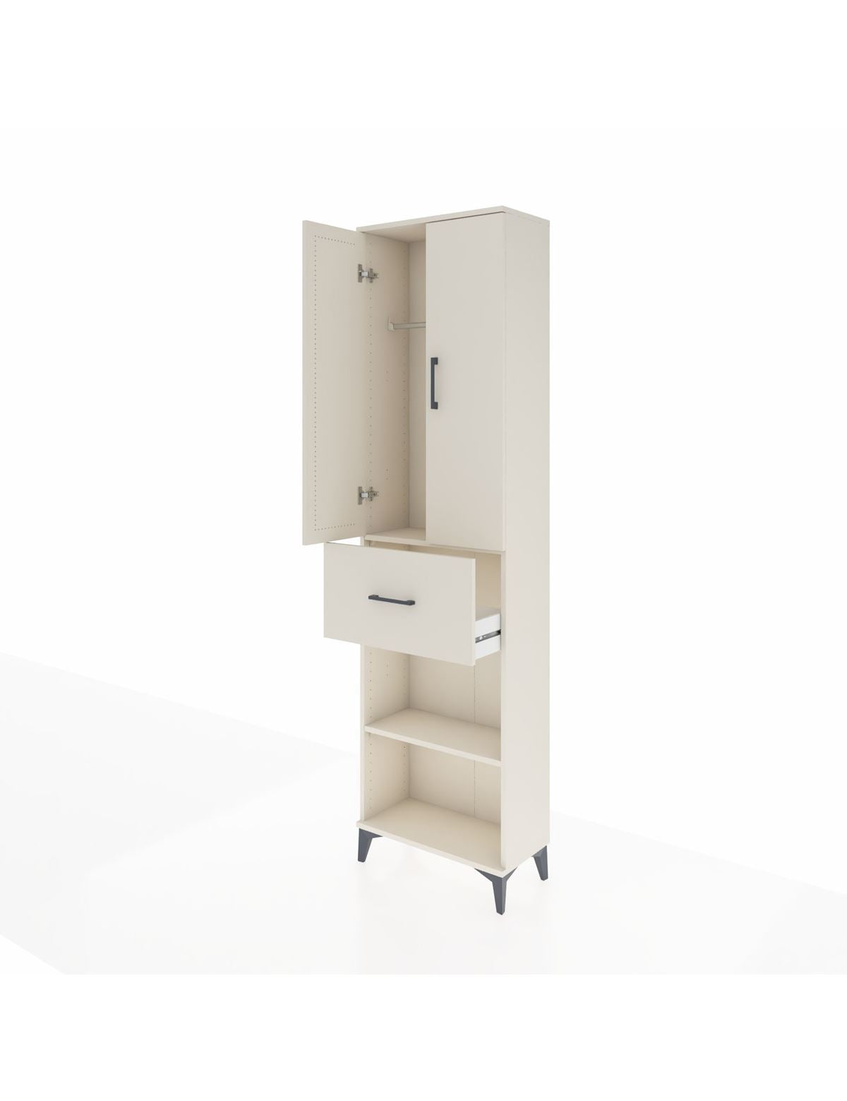 Arges Dolap 2 Raflı Tek Çekmeceli Tek Askılı 60x30x221 - S29M201V1A