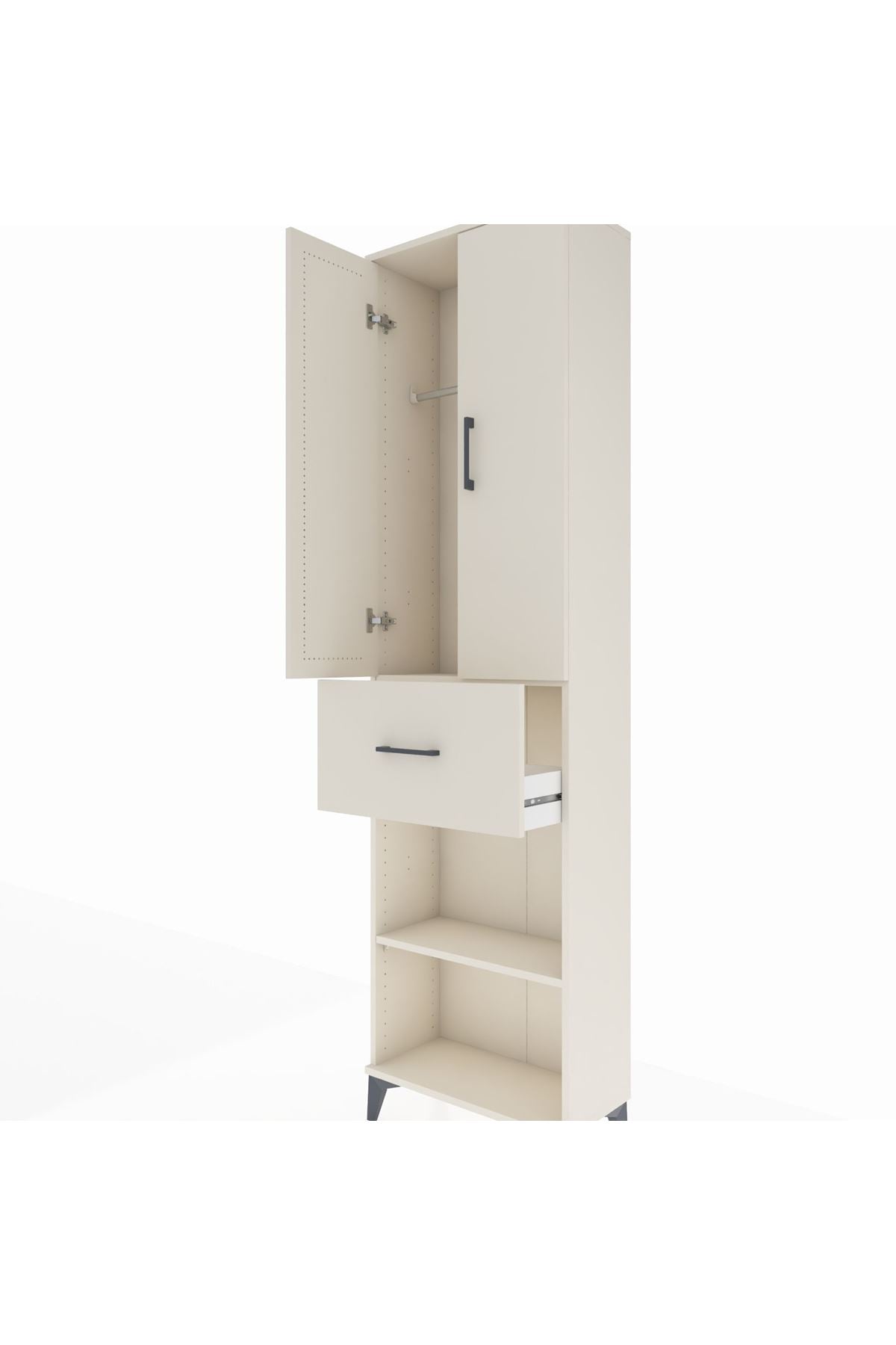 Arges Dolap 2 Raflı Tek Çekmeceli Tek Askılı 60x30x221 Aytaşı-Aytaşı