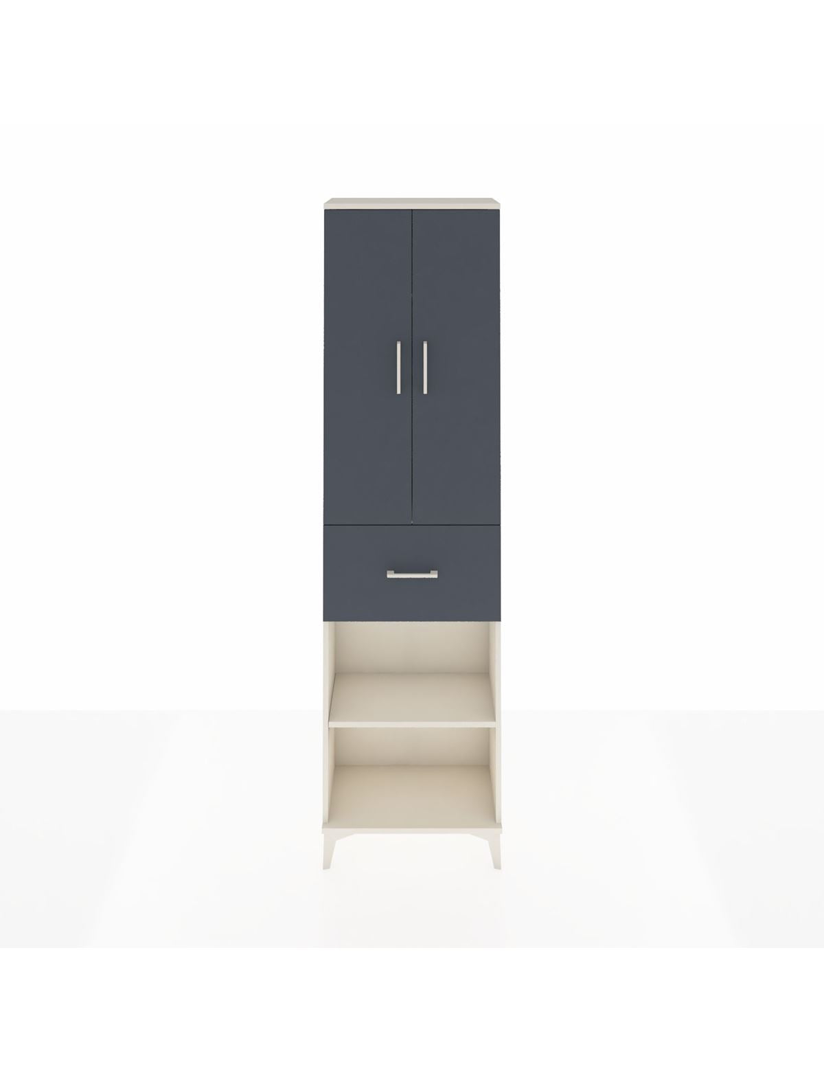 Arges Dolap 2 Raflı Tek Çekmeceli Tek Askılı 60x30x221 Aytaşı-Antrasit