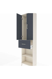 Arges Dolap 2 Raflı Tek Çekmeceli Tek Askılı 60x30x221 Aytaşı-Antrasit