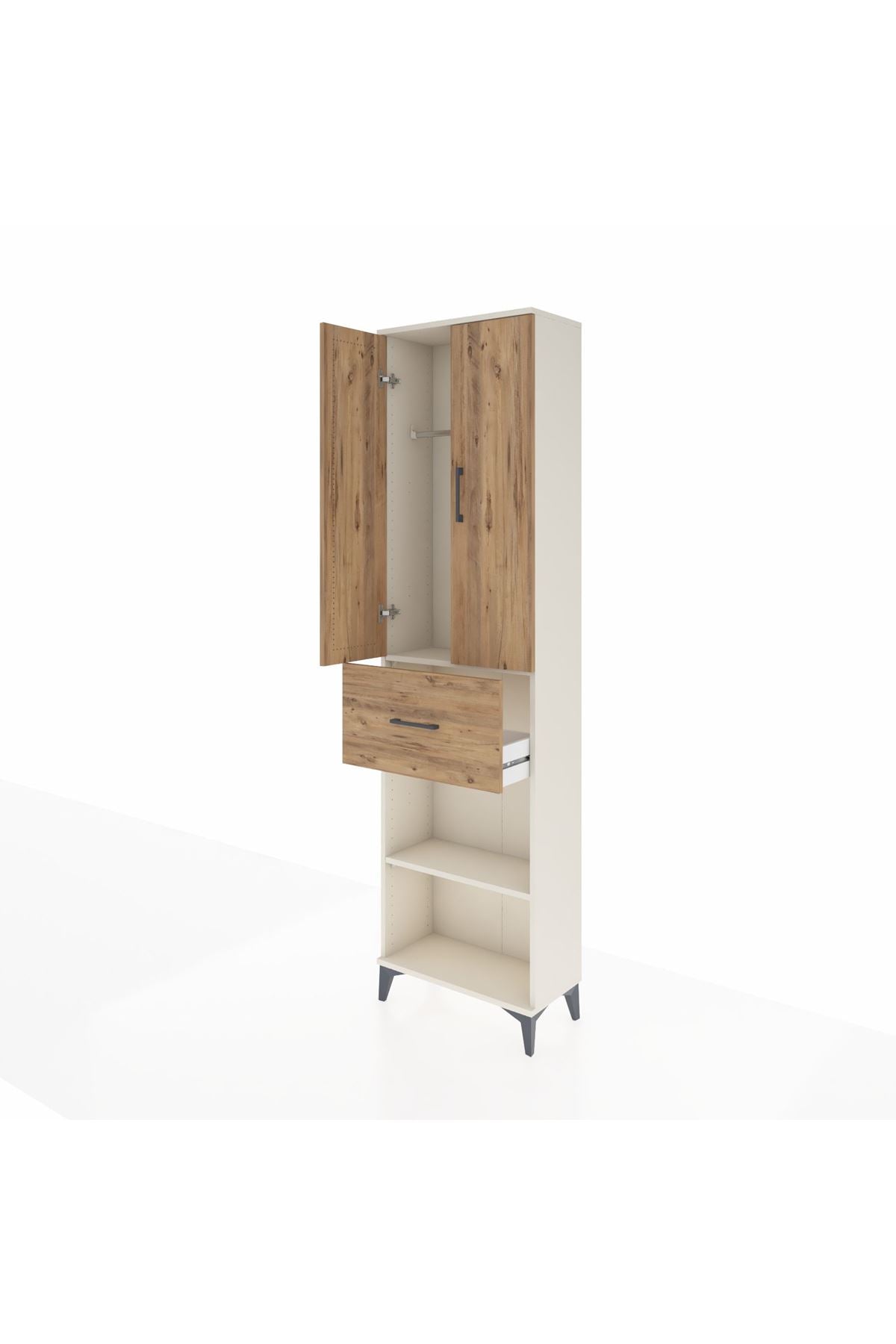 Arges Dolap 2 Raflı Tek Çekmeceli Tek Askılı 60x30x221 - S29M201V3A