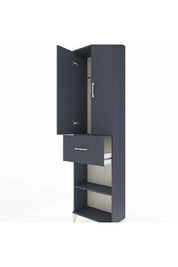 Arges Dolap 2 Raflı Tek Çekmeceli Tek Askılı 60x30x221 Antrasit-Antrasit