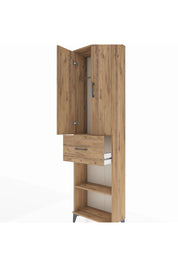 Arges Dolap 2 Raflı Tek Çekmeceli Tek Askılı 60x30x221 Çam-Çam