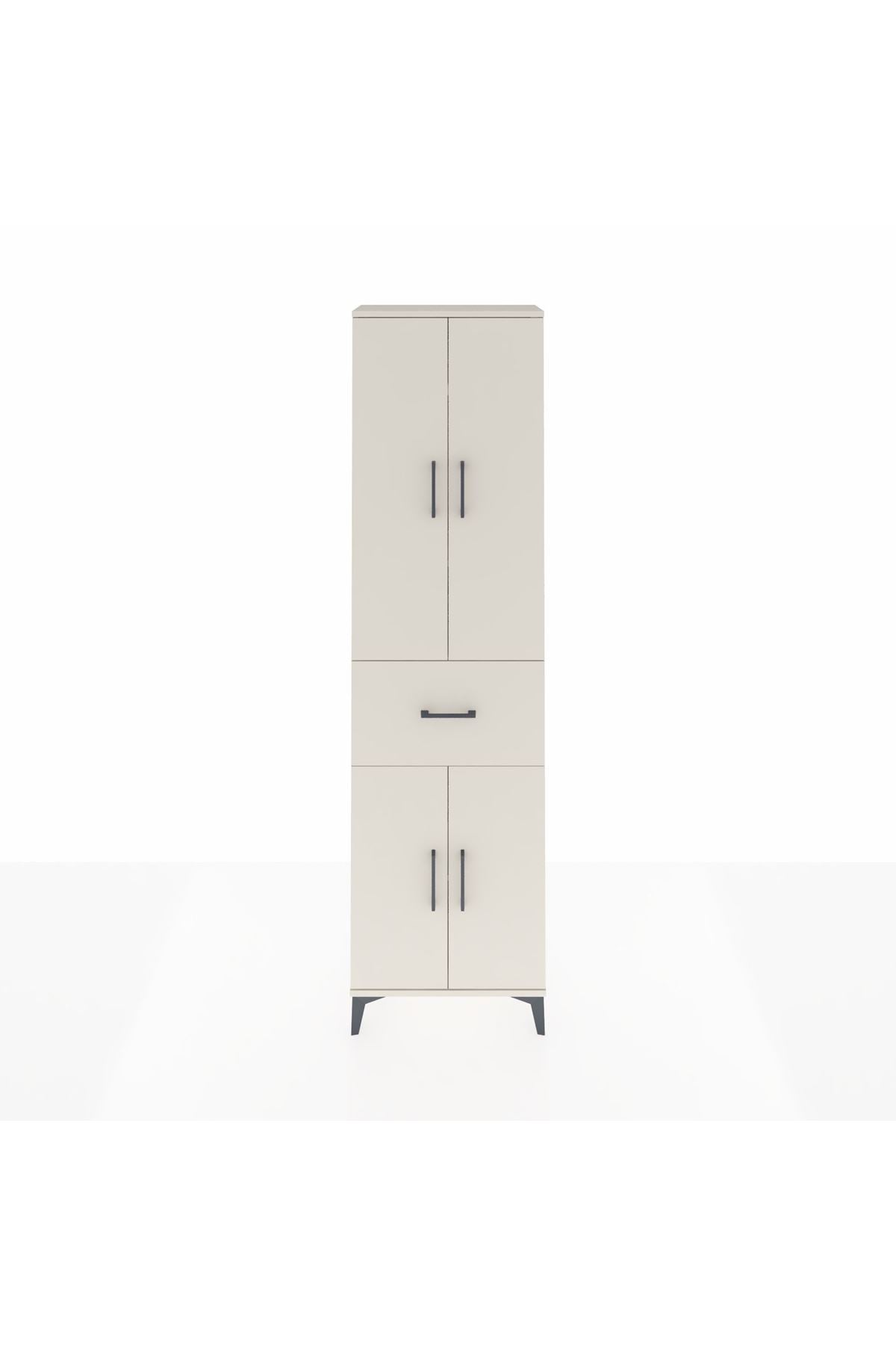 Arges Dolap 4 Raflı Tek Çekmeceli 4 Kapaklı 60x30x221 Aytaşı-Aytaşı