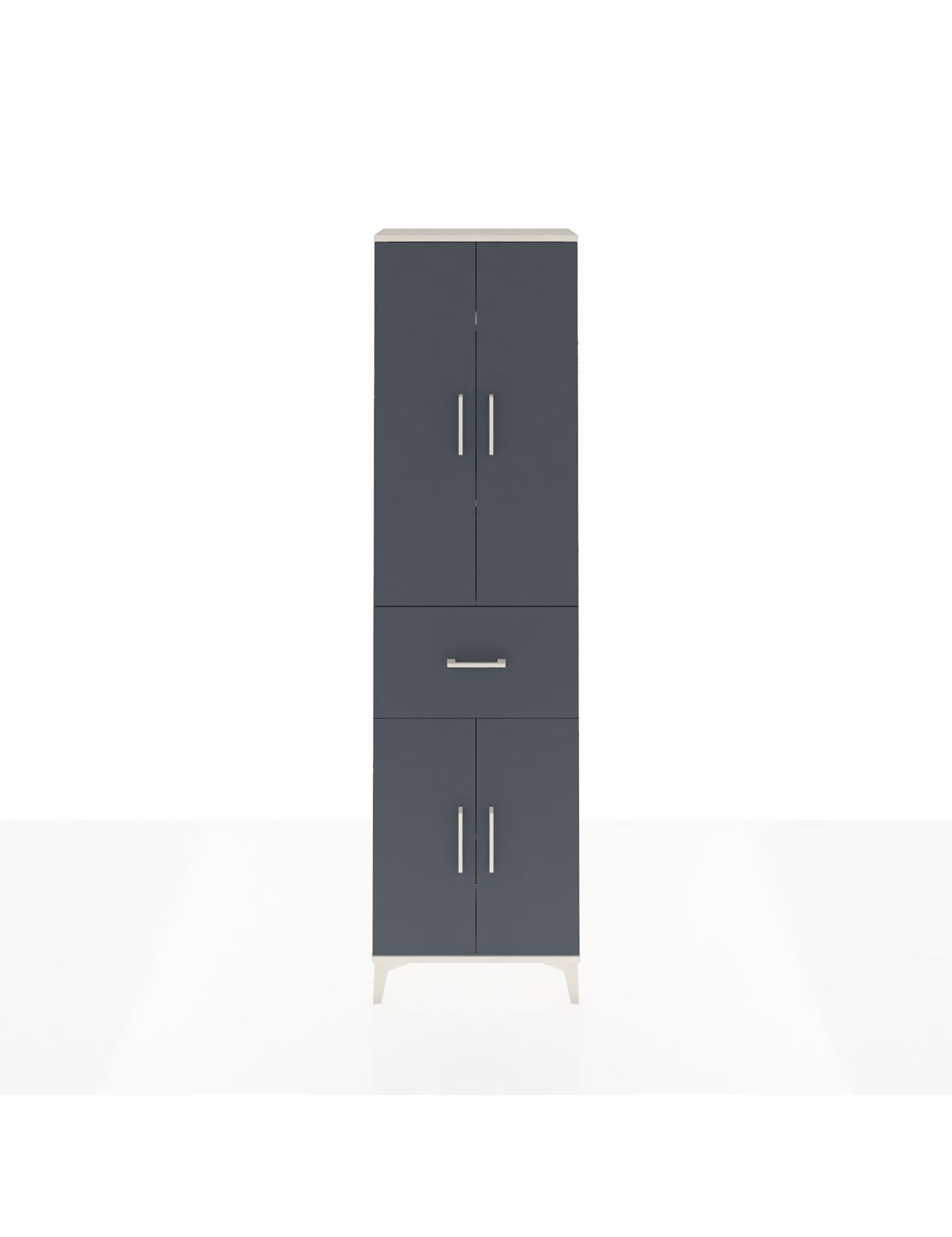 Arges Dolap 4 Raflı Tek Çekmeceli 4 Kapaklı 60x30x221 Aytaşı-Antrasit