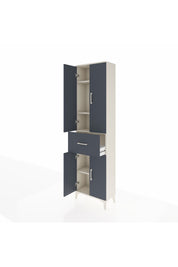 Arges Dolap 4 Raflı Tek Çekmeceli 4 Kapaklı 60x30x221 Aytaşı-Antrasit