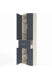 Arges Dolap 4 Raflı Tek Çekmeceli 4 Kapaklı 60x30x221 Aytaşı-Antrasit