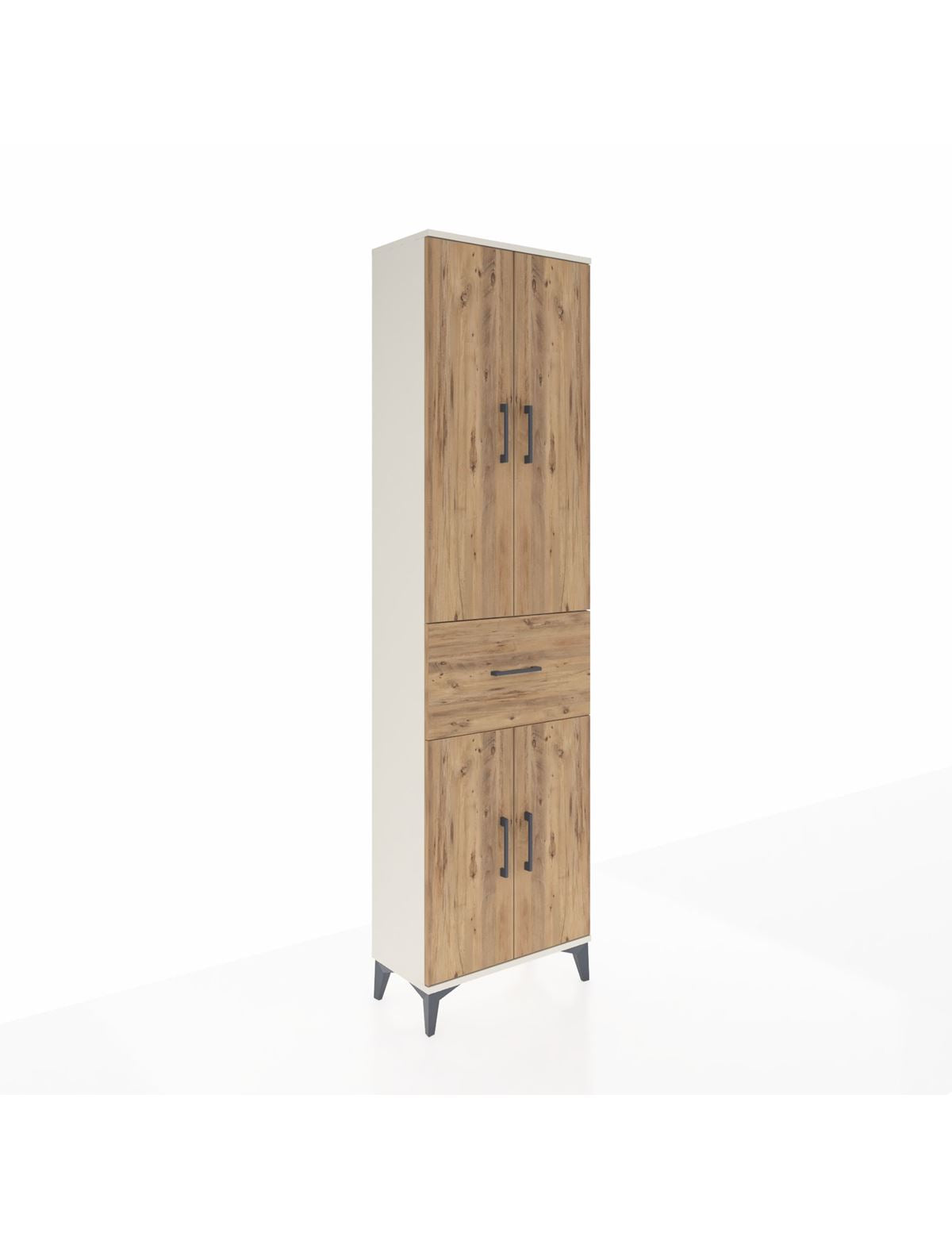 Arges Dolap 4 Raflı Tek Çekmeceli 4 Kapaklı 60x30x221 Aytaşı-Çam